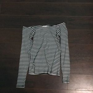 long sleeve off the shoulder shirt